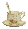 Cup/Mug Set for Coffee or Tea with Saucer and Spoon