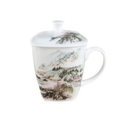 Chinese Style Ceramic Coffee Mug Office Tea Cup With Lid