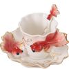 Goldfish Coffee Cup Set With Saucer Steel Spoon European Ceramic Teacup,Red