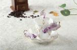 Goldfish Coffee Cup Set With Saucer Steel Spoon European Ceramic Teacup,Purple