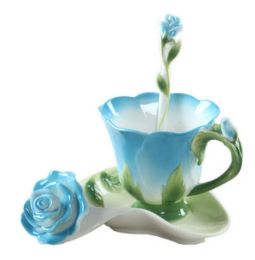 Coffee Cup Set Ceramic Coffee Cup China Tea Cup European Coffee Cup,Blue Flower