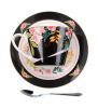 British-style Gold-rimmed Coffee Cup Set With Saucer Steel Spoon, Black Espresso