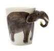 3D Hand-painted Elephant Ceramic Cup With Cover Spoon Couple Milk Cup Coffee Cup