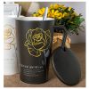 Elegant Ceramic Coffee Mug/ Coffee Cup With Big Rose, Black
