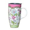 Colorful Ceramic Coffee Cup/ Coffee Mug With Beautiful Flowers Pattern