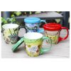 380 ML Creative Ceramic Coffee Cup/ Coffee Mug With Beautiful Pattern, D