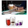 Double Glass Transparent Cup Heat-insulated Coffee Cup Juice Cup  A