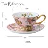 Porcelain Tea Cup & Saucer Set Summer China Painting Coffee Cup, 6.4 oz