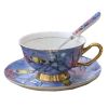 Porcelain Tea Cup & Saucer Set Wintersweet China Painting Coffee Cup, 6.4 oz