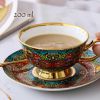 Porcelain Tea Cup & Saucer Set Vintage Coffee Cup, 6.4 oz