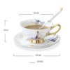 Mediterranean Style Porcelain Tea Cup & Saucer Set Coffee Cup, 6.4 oz