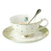 Vintage POLKA DOTS Coffee Cup Set Elegant Mug Set With A Plate&Spoon.