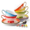Elegant Design Coffee Cup Set English Style Tea Mug With Plate&Spoon (Red)