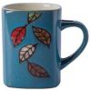 [Leaves] American Style Retro Ceramic Cup Household Cup Coffee Cup Mug, Blue [E]
